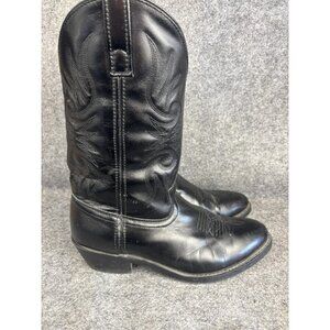 Laredo Boots Mens Size 9 Black Western Cowboy Oil Resistant Leather Work 4240